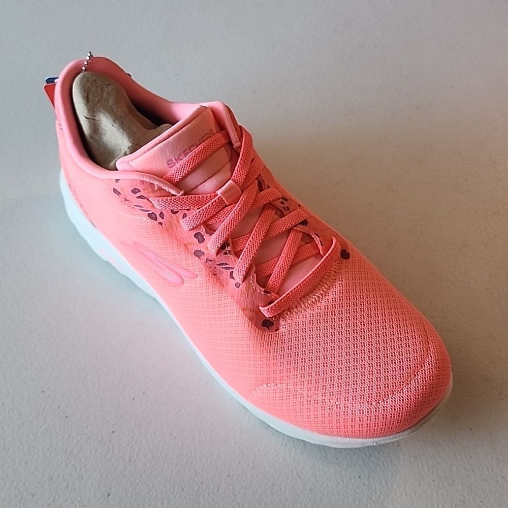 Nearly New Coral Slip on Sneaker by Sketchers, size 8.5 Wide